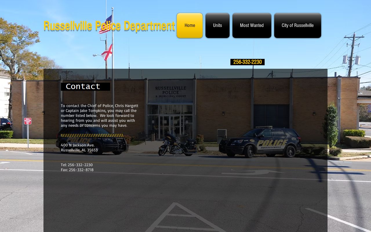 Russellville police building contact for local criminal records