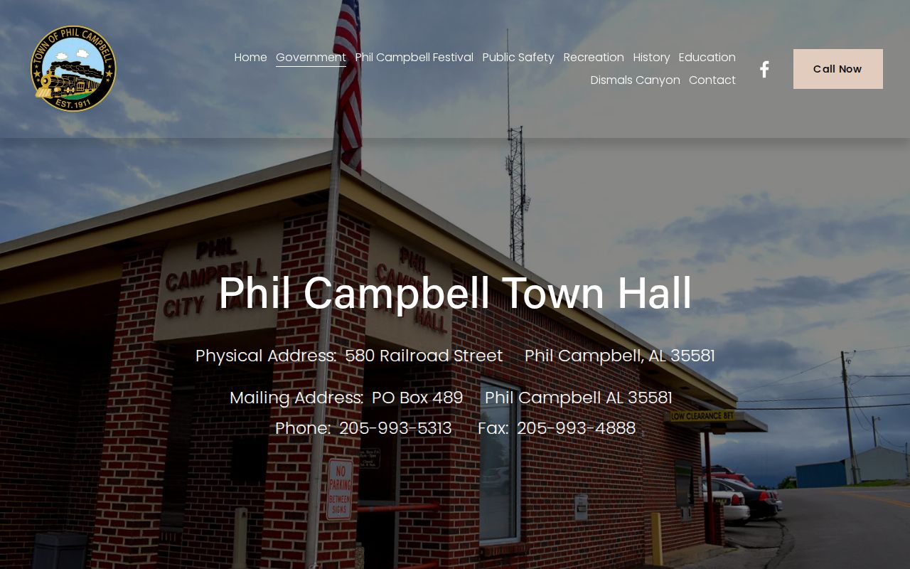 Phil Campbell criminal records Town Hall police report fee in Franklin County