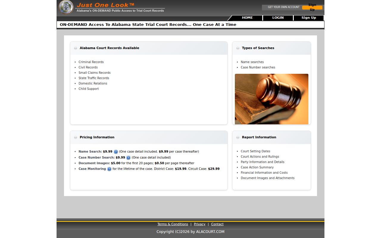 Franklin County court case lookup through Just One Look